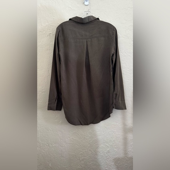 Cloth & Stone Lace-Up Long Sleeve Pullover Top Olive Brown Size Small - Picture 5 of 6